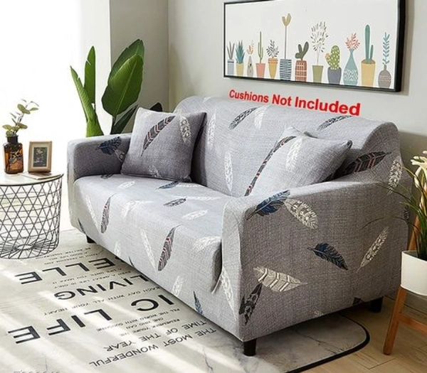 Elite Premium 3d Printed Grey Color Sofa Cover - Grey, Polyster, 3d Printed, Pack of1